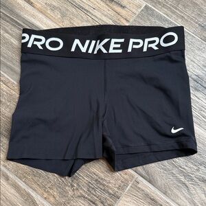 Nike Black Pro Logo Women's Bike Shorts with White Swoosh